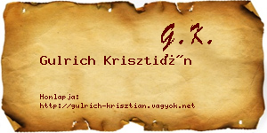 Gulrich Krisztián névjegykártya